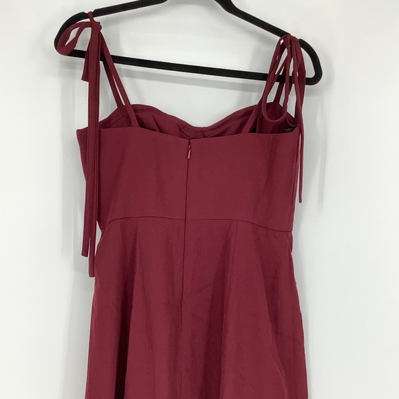 NEW Dessy Collection Size 6 Bustier Crepe Midi Dress Bow Straps $231 msrp I23-10 - Picture 9 of 10